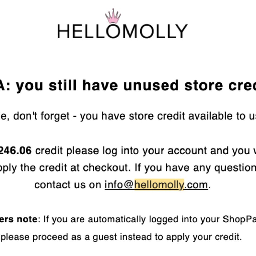 Hello Molly GIFTCARD